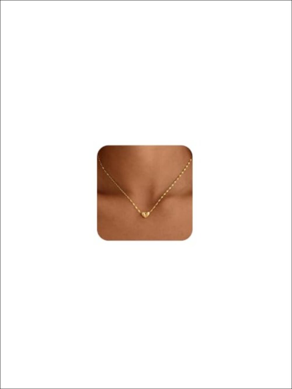 14K Gold Plated Heart Pendant Necklace 16 Inch Dainty Non Tarnish Jewelry